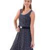 Damen Turi Landhaus Dirndl | Turi Damen Trachtenkleid "Kati" Mit Blumchenmuster | Marine Blau