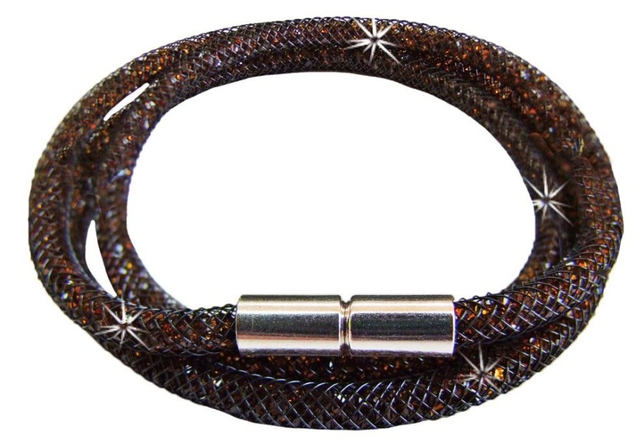 Schmuck Trachtenland | Stardust Armband Dreireihig Dunkelbraun