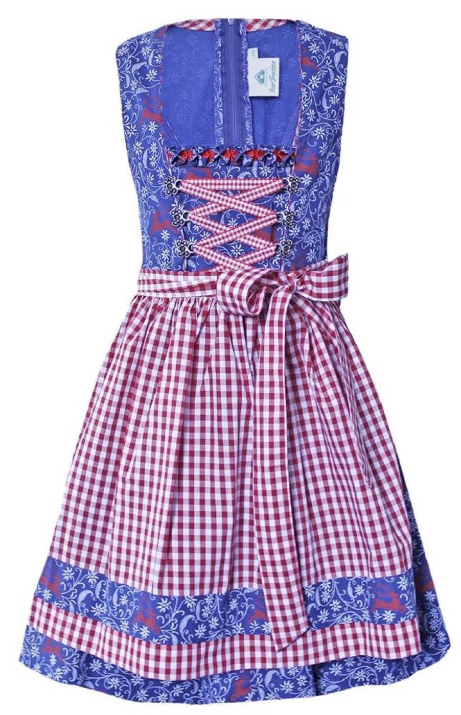 Madchen Isar-Trachten Dirndl | Isar-Trachten Jugend Dirndl "Merla" | Blau Rot