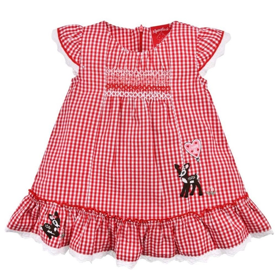 Madchen BONDI Fur´S Baby | Bondi Baby Madchen Sommerkleid "Bambi" 86757 | Rot Weis Kariert