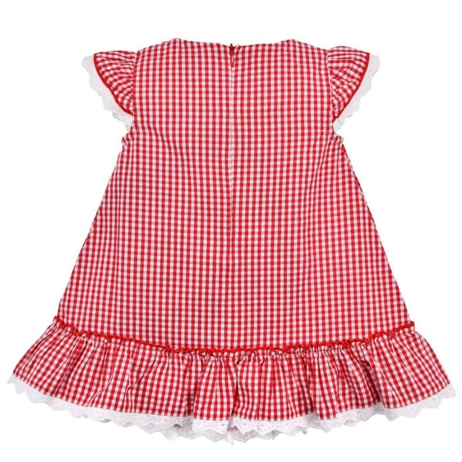 Madchen BONDI Fur´S Baby | Bondi Baby Madchen Sommerkleid "Bambi" 86757 | Rot Weis Kariert