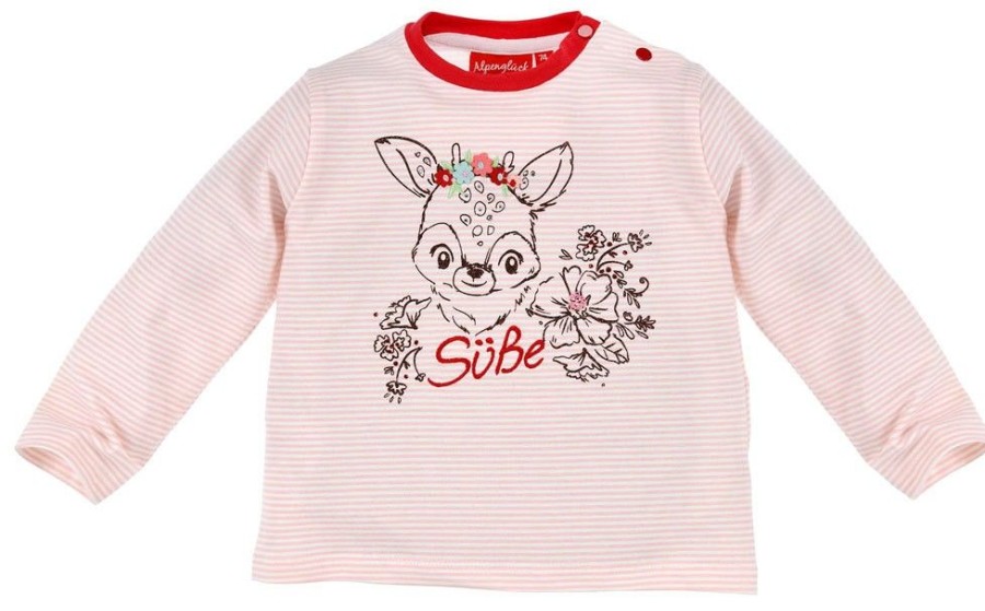 Madchen BONDI Fur´S Baby | Bondi Langarmshirt Fur Madchen Mit Reh Kitz "Suse" 86429 | Rosa