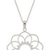 Schmuck LUISIA® | Luisia® Edelstahl Halskette 80+5 Cm Mit Anhanger | Grose Blume Mit Zirkonia