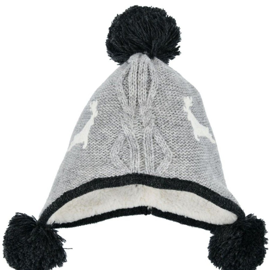 Jungen BONDI Hute | Bondi Strickmutze "Gipfelkraxler" 91467 Fur Baby Jungen - Grau | Kindermutze Wintermutze Gefuttert