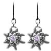 Schmuck Trachtenland | Luisia® Edelweis Ohrhanger Emilia Mit Kristallen Von Swarovski® - Violet / Flieder