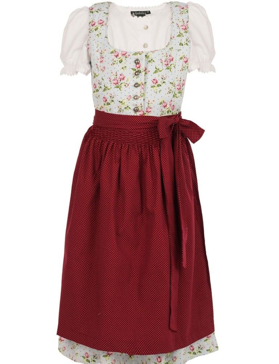 Madchen Maddox Dirndl | Maddox Kinder Dirndl "Elli" 3-Tlg. | Blumchen Hellblau Beere