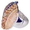 Schmuck Trachtenland | Statementring In Verschiedenen Varianten - Brosche Rosegold Mit Perlen