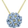 Schmuck LUISIA® Halsketten | Luisia® Halskette Mia Mit Bluten Kugel - 16 Karat Vergoldet Hellblau