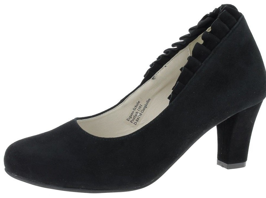 Damen Hirschkogel Pumps | Hirschkogel Damen Pumps "Marina" Mit Ruschenferse 3007806 | Schwarz