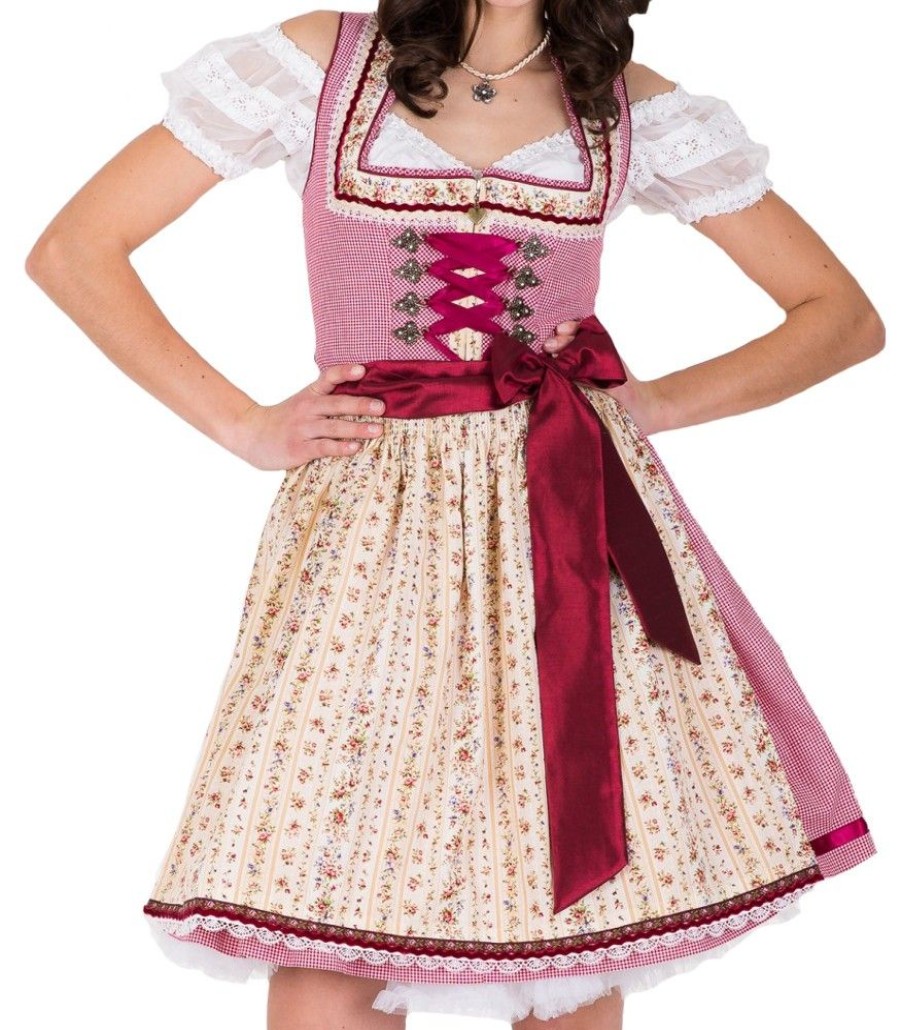 Damen Krüger Dirndl Dirndl | Kruger Madl Dirndl Glam Girl - Rot 60Cm