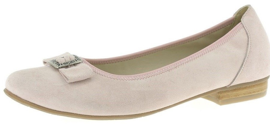 Damen Hirschkogel Ballerinas | Hirschkogel Damen Ballerinas "Lea" Mit Zierschnalle 3005707 Leder Schuhe - Rosa