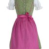 Madchen Isar-Trachten Dirndl | Isar-Trachten Kinder Dirndl "Anni" 3-Tlg. Mit Bluse 52417 | Hellgrun Rosa