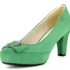 Damen Hirschkogel Pumps | Hirschkogel Damen Plateau Pumps "Vivien" Mit Zierschnalle 3001508 | Grun