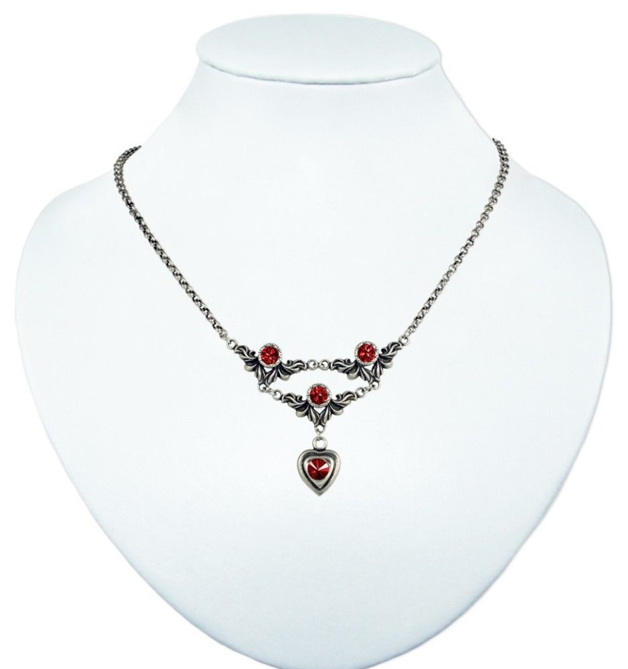 Schmuck LUISIA® | Luisia® Halskette Isabel Mit Herz Und Kristallen Von Swarovski® - Rot