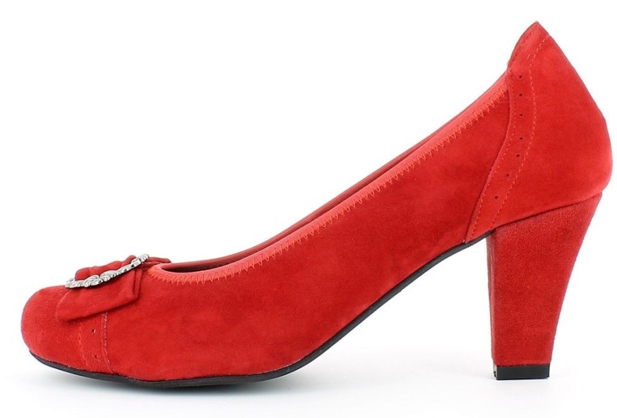 Damen Andrea Conti Pumps | Andrea Conti - Damen Trachten Pumps Mit Zierschnalle 3009226 - Rot