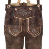 Jungen Isar-Trachten Lederhosen | Isar-Trachten Kinder Kniebund Lederhose "Lukas" 51824 | Marone