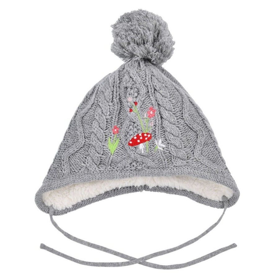 Madchen BONDI Hute & Haarschmuck | Bondi Baby Kleinkinder Strickmutze "Pilz" 86682 | Grey Melange